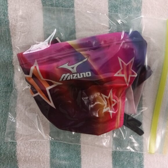(*) MIZUNO SWIM BRIEF, PURPLE PATTERNS, JAPANESE SIZE "L" - (Pre-Owned) - Picture 7 of 8